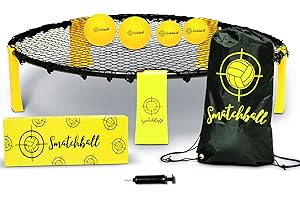 SMATCHBALL© Set Complet Premium de Mini Volleyball Spike | Lot avec 2 Filets et 4 Balles | Installation Rapide | Jeu d’Extérieur pour Adultes | Plage, Jardin, Parc