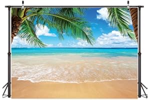 AIIKES Letni pejzaż morski tło tropikalna plaża fotografia tło hawajskie przyjęcie dekoracja tło ślub wieczór panieński baby shower tło 11-063