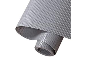Hersvin 45cmx150cm Tappetino per Cassetti, Tappetini Non-Adesivo Eva Plastica Rotolo Carta per Mensola Cassetto Frigorifero Tavolo Mobile Cucina Lavello Ripiani (Grigio Scuro/Puntino)