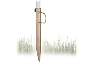 Relaxdays Sun Umbrella Lawn Stake, Garden Parasol Stand, Galvanized Steel, for Posts up to 32 mm, H=43 cm, Bronze