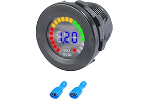 Flaconi DC 12V Car Voltmeter, Automotive Replacement Digital Voltage Gauge, Battery Voltage Meter 12v, Waterproof, Suitable for Cars and Motorcycles