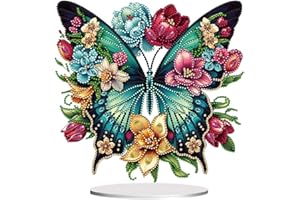 Starnearby DIY Diamond Painting Schmetterling Deko, 5D Diamant Painting Tisch Deko, Diamant Malerei Kunst Set, Ornamente Geschenke für Anfänger Hausgeschenk Deko für Familie (Fuchs)