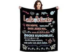 ACAROMAY Original Geschenk Liebe Schwester Ich Hoffe Dass Jedes Mal Wenn Du Dich In Diese Decke Kuschelst Sie Dich Daran Erinnert Wie Sehr Ich Dich Liebe Kuscheldecke Dekoratives Schwester (Liebe Schwester-B)