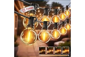 btfarm 2 Pezzi Totale 73M/240FT 100+3LED Catena Luminosa Esterno LED, Dimmerabile Luci da Esterno Giardino con Timer, Impermeabile Infrangibile G40 Lampadine Filo Luci per Gazebo Terrazzo Patio