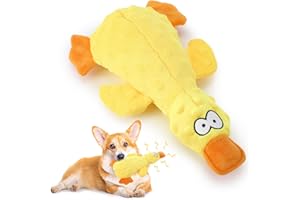 Halinuia Hundespielzeug, Hund Quietschspielzeug Plüschtier Hund mit Knitterpapier, Plüsch Kauspielzeug für Aggressive Kauer, Welpen, kleine, mittlere Hunde, Gelb