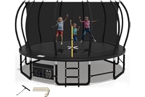 Devoko Trampolín Exterior Ø228/305/366/427cm, Travesaños piernas Reforzados, Estructura Estable y Robusta. Carga 160kg, Construcción monolítica, Instalación rápida. Adecuado para niños y Adultos