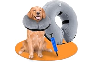 Swavitie Collare Protettivo Gonfiabile Elisabettiano per Cane Regolabile Protettivo Collare Gonfiabile Cane Collare Elisabettiano Morbido Collare Elisabetta per Recupero Postoperatorio dell'Animale