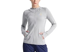 TRIPLE MOON Sweat à capuche pour femme UPF 50+ UV - T-shirt à manches longues pour la randonnée, le sport en plein air, le surf, la natation et la course