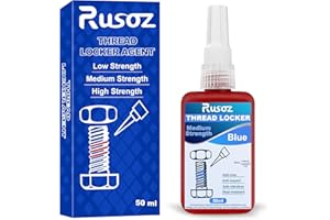 Rusoz Frein Filet Bleu 50ml, Colle à Filetage Résistant Moyen, Verrouillage Permanent pour Boulons et Écrous, Haute Résistance aux Chocs et Températures