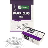D.RECT 1000 Pieces of Metal Office Staples | 28 mm | Fancy or for Paper | Staples and Clips | Galvanized Desktop Paperweight