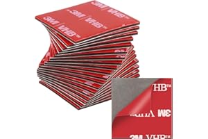 KURKIP 20 Pièces Scotch Double Face Extra Fort, Scotch Double Face, ImperméAble Et RéSistant Aux Hautes TempéRatures, Applicable To Voiture, Exterieur,RéParation, Fixation, Bureau, Carré(30mm*30mm)