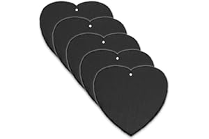 mtb more energy Schiefertafel Schiefer Schild Platte Herz [5 Stück] - 10x10cm mit Loch - Herzform - DIY - zum selbst Beschriften oder Gravieren für Geschenke, Basteln, Haushalt, Garten