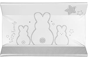 Kikido Cambiador Bebe Universal - 74 x 46 x 10 cm - Conejos - Trocador de Bebé Impermeable - Tejido Suave con Relleno de Esponja Fácil de Lavar