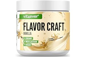 VIT4EVER Polvere di Aromi Vaniglia 250 g - Gusto e Dolcezza Deliziosi - Uso versatile per cibi e bevande - Polvere di aromi - FLAVOR CRAFT
