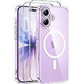 Qasyfanc iPhone 17 Case Compatible with MagSafe, Clear | Magnetic Circle, 2 Screen Protector, Camera Protection, Anti-Shock,