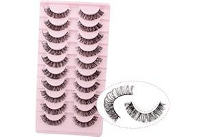 Oreola Rosyjskie rzęsy w paski, 3D, kręcone, 10 par, kocie oczy, rosyjskie rzęsy, puszyste, sztuczne rzęsy, zestaw samoprzylepnych, wielokrotnego użytku