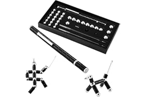 HAOYULUO Magnetyczny długopis, magnetyczny metalowy długopis z pudełkiem upominkowym, zabawka magnetyczna nadaje się do biura i dekompresji (Czarny)