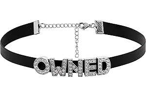 Hanary Gothic Punk Cute Owned Choker, Black Choker, Black PU Leather Chocker Collar, Costume Jewelry