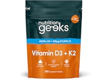 Vitamin D3 4000 iu & Vitamin K2 MK7 100μg - 1 Year Supply, 365 Easy-Swallow Vitamin D3 K2 Tablets, 1-A-Day High Strength Vege