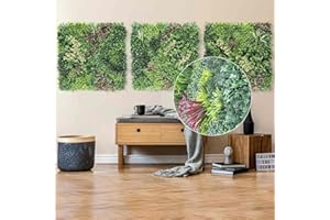 JELLE & JACOB Mur Vegetal Artificiel Exterieur et Interieur, 3X Panneau Mur végétal de 100x100 cm -Jungle Urbain-, Facile d’Entretien et Durable – pour Une Ambiance Cosy, Plante Murale Artificielle