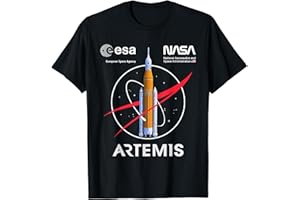 NASA - OFFICIAL NASA Artemis Mission SLS Worm and ESA Logo T-Shirt