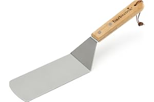 barbecook Spatola per Barbecue e plancha, Utensili per Barbecue in Acciaio Inox e Legno, 37 cm