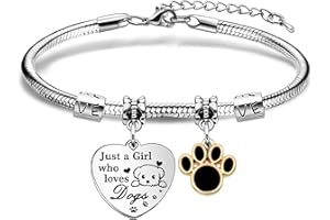 Hcvone Bracciale Cane/Gatto Bracciale Con Donna Ragazza Amica Sorella Regali Compleanno Graduazione Natale Inspirational Gioielli Bracciali Animale Amanti Amicizia Adolescenti