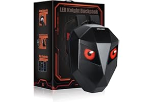 Crelander Motorcycle Backpack,LED Programmable Knight Backpack, Hard Shell Laptop Bag Motorbike Riding Daypack Helmet Bag