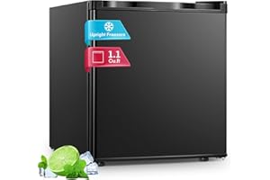 FOHERE 32L Bordsmodell Minifrys, Liten Frys med 7 Justerbara Temperaturinställningar, Energieffektiv, 4-stjärnig Fryskapacitet, Avtagbar Trådhylla för Sovrum/Hem/Lägenhet/Kontor