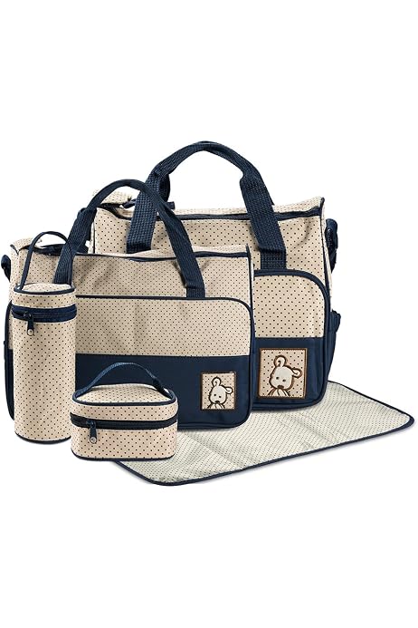 SONARIN Sac à Langer Imperméable Bébé - Grande Capacité 36x19x38cm - Avec Matelas Et Bandoulière - Voyage