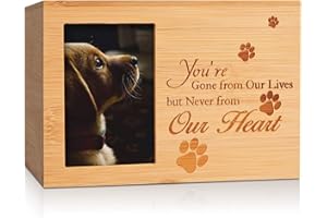 Namvo Urnas para Mascotas, Caja de Madera para Cenizas de Perros, ataúd de Recuerdo, Regalo conmemorativo, Caja de Fotos, Soporte para Cenizas de Mascotas con Marco de Fotos