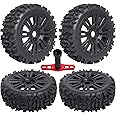 FriHobby 4pcs Pre-Glued 1/8 RC Buggy Wheels and Tires 17mm Hex for 1:8 Arrma Losi 8ight HPI Vorza Flux Kyosho Hobao Hyper RC Model Off Road Cars