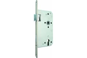 Alpertec 36051450 Einsteckschloß für Haustüren PZ Silberfärbig, Dorn 65 mm, 10 mm Vierkant, 92 mm Abstand DIN Links verwendbar, Schlösser NEU