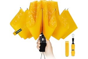 Chakipee Kompaktowy parasol podróżny wiatroszczelny silnie składane parasole na wiatr i deszcz, przenośny parasol dla mężczyzn i kobiet