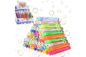FORMIZON Pompas de Jabón, 48 Piezas Varita de Burbuja, Pomperos de Jabón Varita de Burbuja, Tubos para Crear Burbujas de Jabon para Bodas, Bautizos, Cumpleaños, Juguetes Regalos para Niños y Niñas