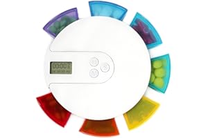 Lancoon Intelligent Pill Organizer Box Dispenser Electronic Portable Seven Days a Week 7 Compartments, Am Pm Morning and Evening for Medication/Vitamins/Fish Oils/Supplements