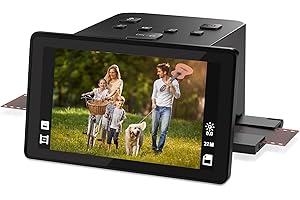 DIGITPRO Scanner numérique de films et de diapositives avec grand écran LCD de 5 pouces, scanner négatif et scanner de diapositives pour numériser, convertit 135, 126 KPK, 110 négatifs et super 8 films en 22