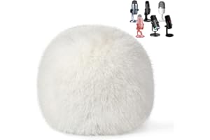 zealsound Pare-brise en fourrure pour microphone Blue Yeti - Housse en mousse avec bonnette en fourrure K66/Yeti/Yeti X/Blue Yeti Pro/AM8/SoloCast, etc. (blanc)