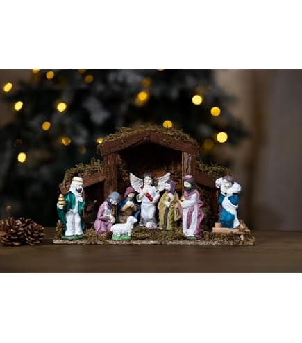 KIRKLAND SIGNATURE 13 Piece Antique Style Hand Painted Christmas