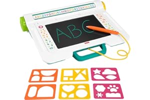 Fisher-Price Tablet biurkowy do nauki i rysowania do pisania i rysowania bez zabrudzenia z wyświetlaczem LCD, idealny dla dzieci w wieku od 3 lat, JDL70