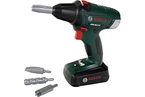 Theo Klein 8567 Bosch Akkuschrauber | Batteriebetriebener Bohrer/Schrauber mit rotierenden und auswechselbaren Aufsätzen |Spielzeug für Kinder ab 3 Jahren