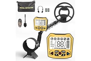 Trsaow Metal Detector for Adults Kids,Professional IP68 Waterproof with 10.23'' Coil 5 Modes Higher Accuracy Lightweight Adjustable Stem Battery and USB Powered Includes Storage Bag Shovel Headphones