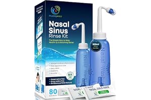 Nasalsköljningskit – 300 ml Neti grytflaska + 80 saltpaket – sinussköljningssystem för vuxna och barn – naturlig, drogfri, PH-balanserad nästvätt för allergi och kyllindring