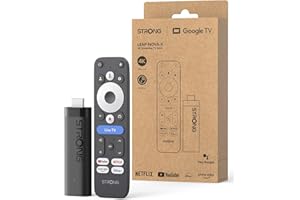 STRONG Leap-Nova-X – Chromecast con Google TV Stick 4K UHD, 2 GB RAM + 32 GB Memoria, Dolby Vision, HDR10+, Dolby Atmos, Wi-Fi 6, Asistente de Voz, Streaming de Netflix y más de 5000 Apps