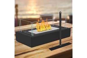 Camino Bioetanolo Da Tavolo, Sentasi Camino Da Tavolo per Interni,Camino Bioetanolo Da Tavolo Con Vetro a 4 Lati, Biocamino Da Tavolo Dall'atmosfera Accogliente