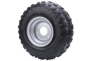 ‎OREILET 145/70 6 Reifenräder mit Rand, 6 Zoll ATV Go Kart Vordere oder Hintere Reifen und Felgen für ATV, UTV, Quad, Offroad, Go Cart, 3 Montagelöcher