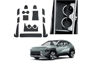 BIBIBO Maty antypoślizgowe kompatybilne z Hyundai Kona SX2 EV Elektro 2024/2025, antypoślizgowe maty gumowe, antypoślizgowe maty szczelinowe na drzwi, maty ochronne do przegródek na drzwi i konsoli