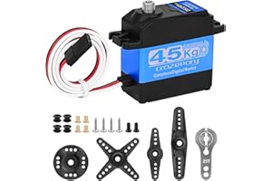 Crazepony 45KG High Torque Servo 8.4V Coreless RC Steering Servo Motors Stainless Steel Gear Low Profile Waterproof for Robotic DIY,1/8 1/10 1/12 Scale RC Cars - (Control Angle 270°)