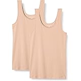 Amazon Essentials Canottiera vestibilità Aderente Donna, Pacco da 2