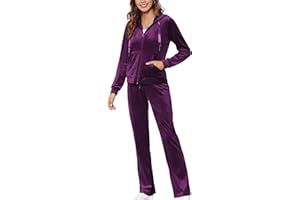 MessBebe Trainingsanzug Damen Hausanzug Set Jogginganzug Velours Sportanzug Freizeitanzug 2 Teilig Kapuzenjacke Langarm Zipper Lange Sporthose für Frühling